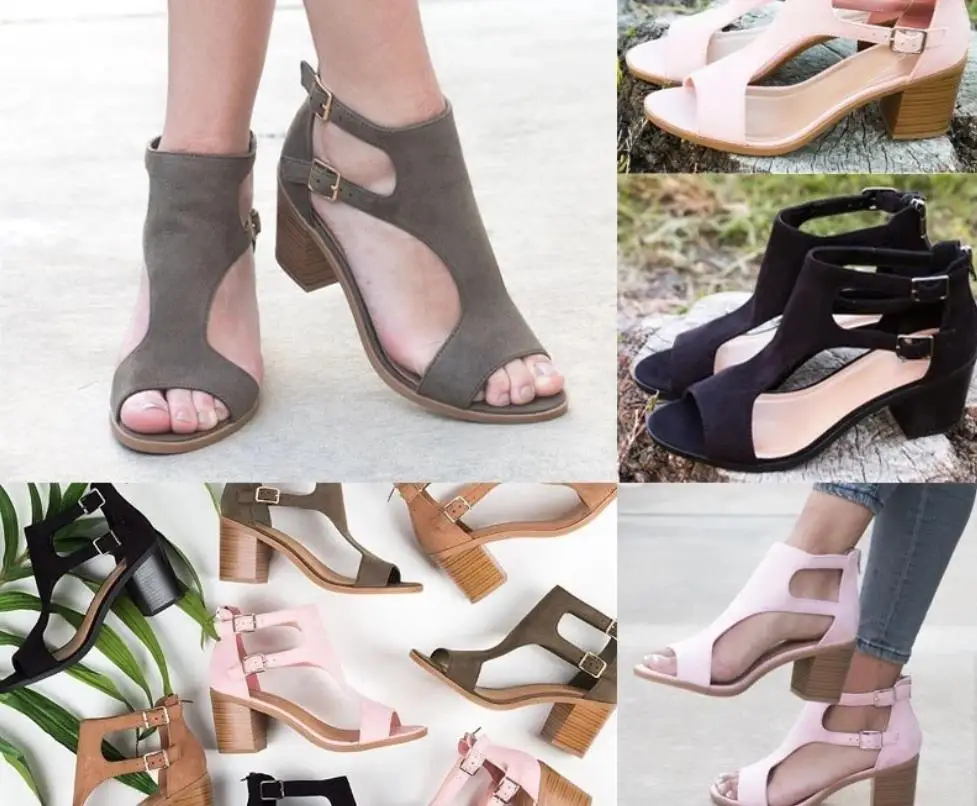 

Large size 35-43 sandals thick with European and American explosions double buckle women's shoes