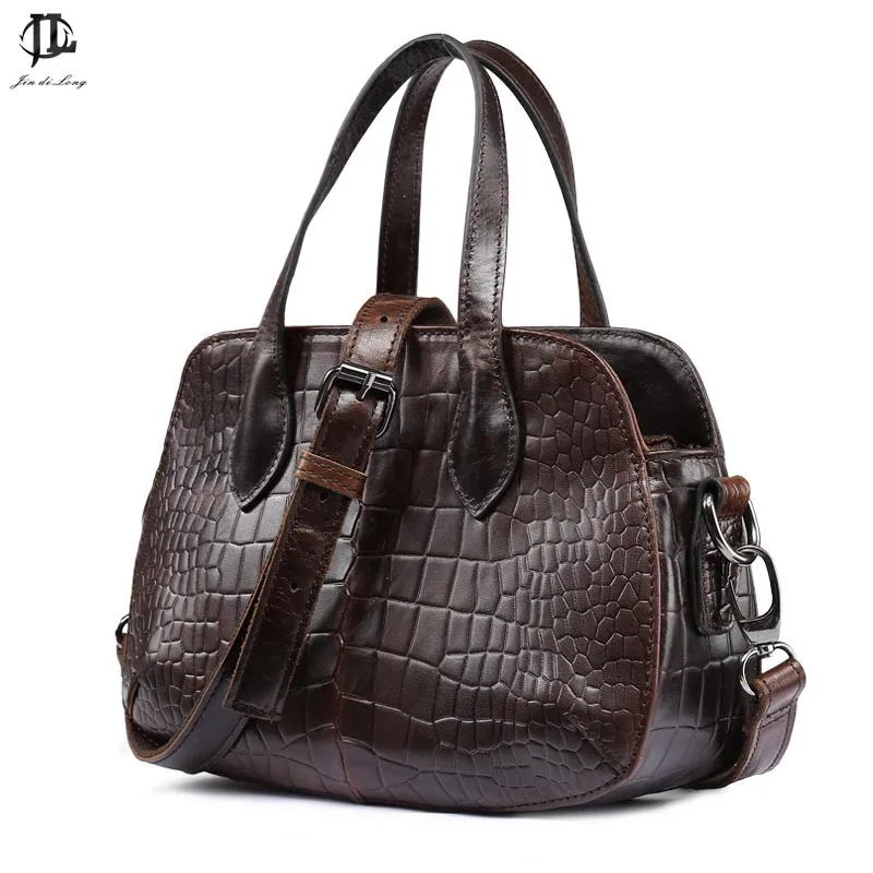 new arrival shell shape Crocodile bag fashion retro design chain cow leahter unisex genuine leather handbag