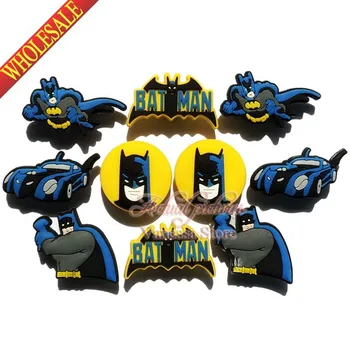 

20pcs/lot Batman PVC shoes charms shoe decoratons shoe accessories shoe with holes fit for croc & wristbandsKids Gift