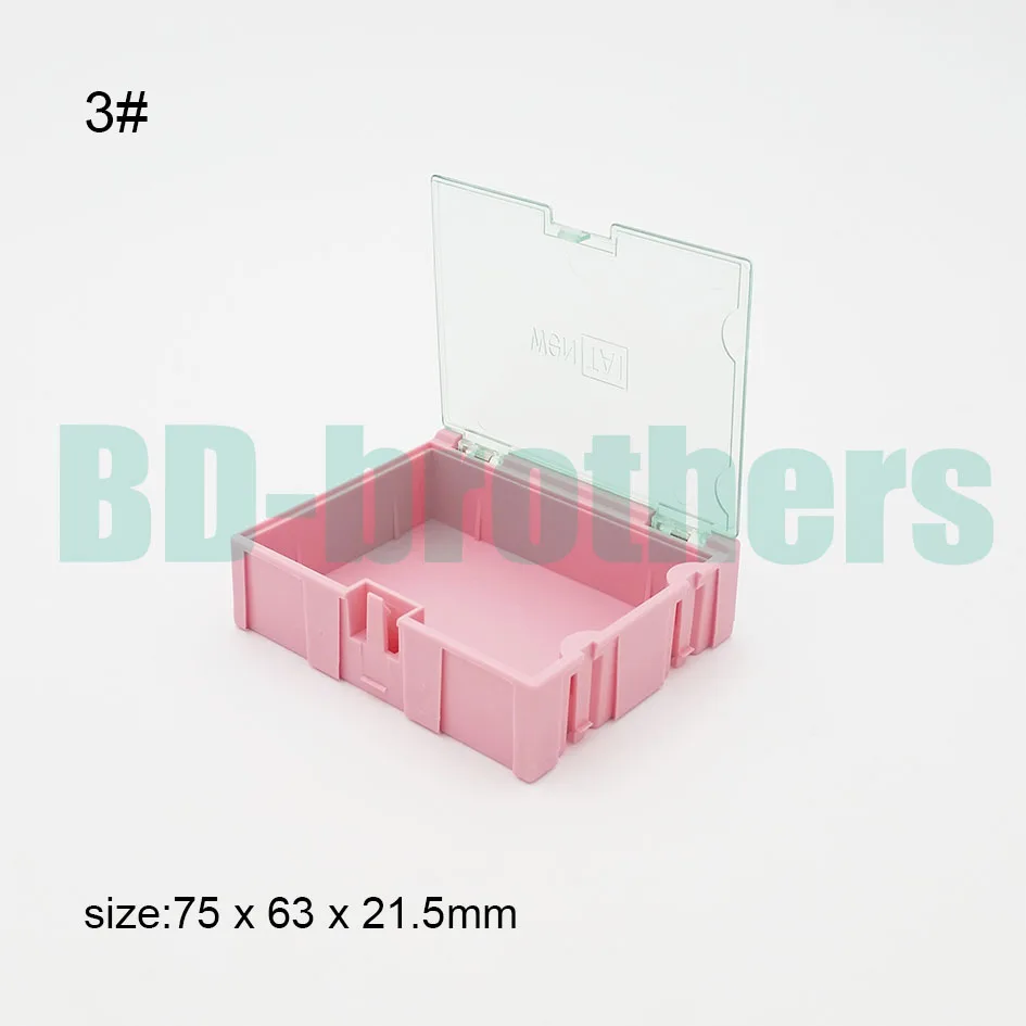 Original 3 Pink Component storage box IC Square Components Boxes SMT