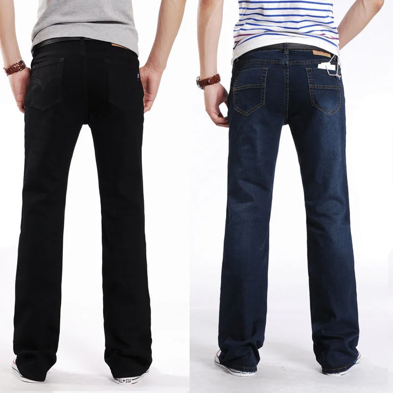 Mini acampanado pantalones vaqueros Autumn and winter denim small male flare denim elastic slim trousers Mini