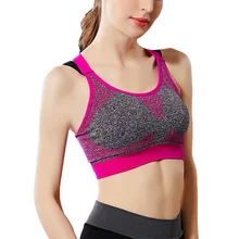 Breathable Female Sports Bra Top Sexy Cross Strap Push Up High Impact Running Bra for