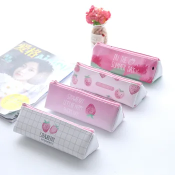 

"Summer Day" Cute Canvas Big Pocket Pen Pencil Bag Stationery Case Study Bag Zip Around