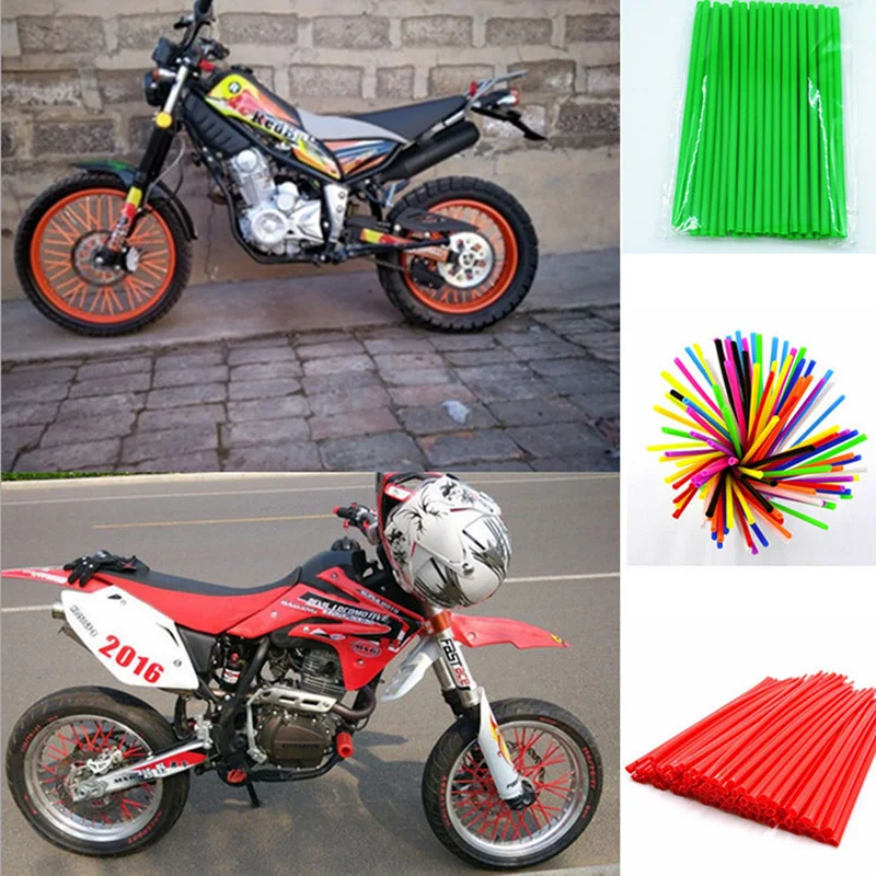 

72pcs/lot, Universal Motocross Motorcycle Dirt Bike Enduro Off Road Wheel Rim Spoke Shrouds Skins Covers Fit All Motor Series