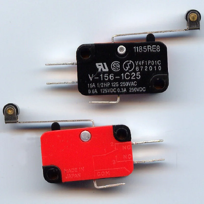 

Tool 10 Pcs/lot Microswitch Long Lever AC 250V 15A HV-156-1C25 SPDT Roller Lever Micro Switch