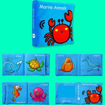 

6pcs/set Soft Cloth Books Baby Intelligence Development Infant Early Educational Cartoon Fruit Book Toys For Baby 0-36 Month