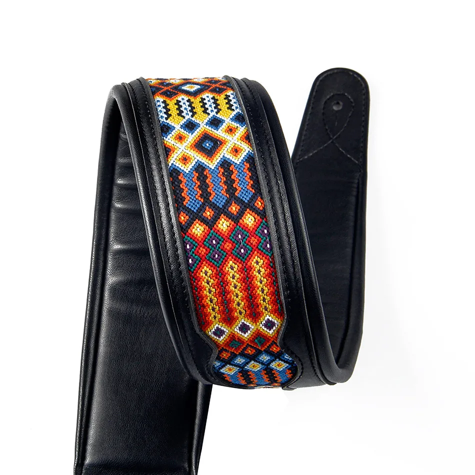 

NEW BATESMUSIC Guitar Strap for Bass & Electric Guitar Christian Guitar Strap Hand Tooled Cross Design Length from 46" to 56"