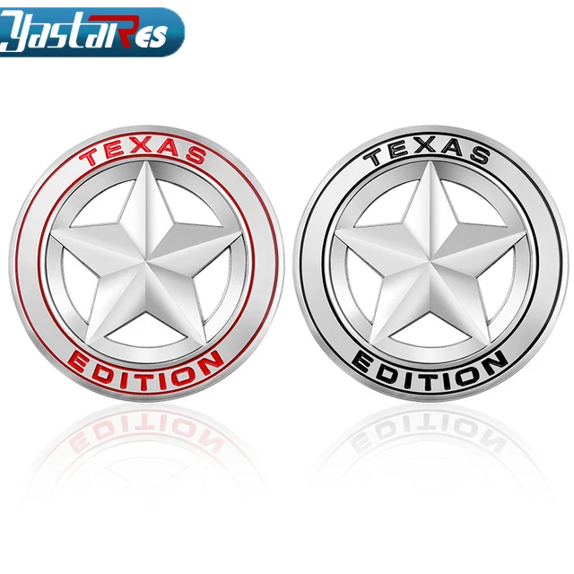 Metal TEXAS EDITION Shield Pentagram 3D Emblem Badge Car Fender Side Tail Body Sticker for JEEP Wrangler Liberty Grand Cherokee |