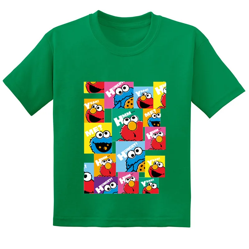 Забавная детская футболка с принтом «Улица Сезам», «печенье», «Монстр» и «Элмо» летняя хлопковая футболка для маленьких девочек одежда с героями мультфильмов для мальчиков, YUDIE