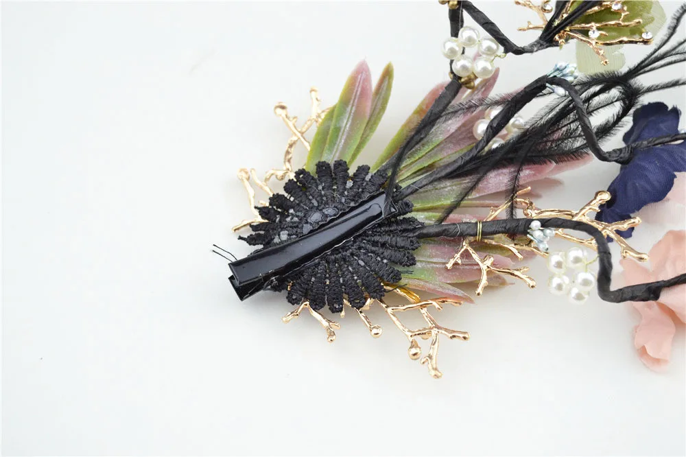 Brides Headwear Mori Bohemian Feather Hairpin Hair Decorations ZH020