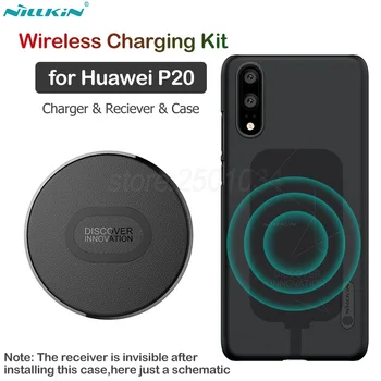 

Nillkin Qi Wireless Charging Kit for Huawei P20 Wireless Charger+Type C Charging Receiver Adapter+Matte PC Case for Huawei P20
