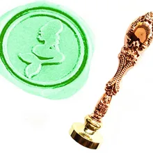 Mdlg Винтаж Довольно Русалка индивидуальный логотип роскошные Воск уплотнительное штамп латунь павлин металлической ручкой подарочный набор