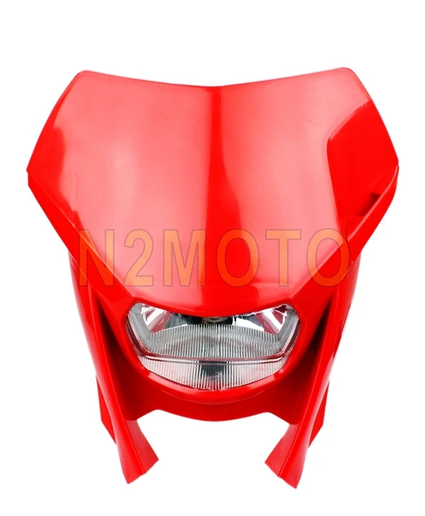 Universal Motorcycle Headlight Demon Style Head Light Fairing Dirt Bike Dual Sport For Honda XR