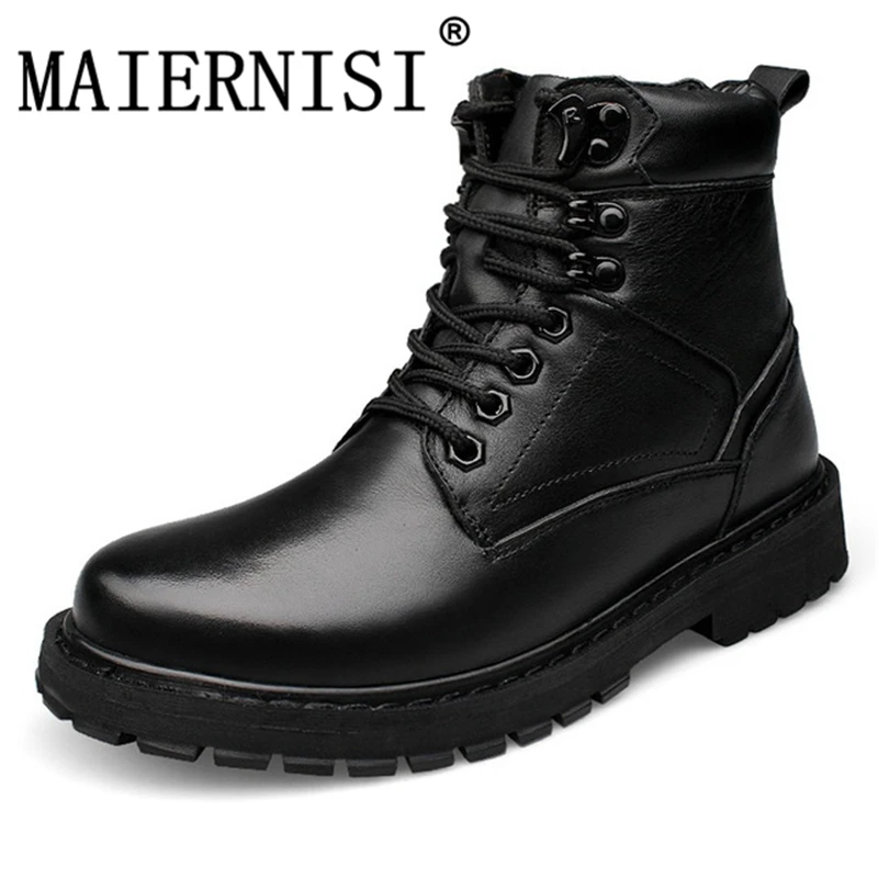 

Big Size 37-50 Winter Add Fur Men Boots Top Quality Comfortable Brand Casual Shoes Genuine Leather Waterproof Snow Boots