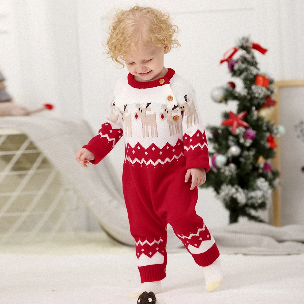 Christmas new romper !Baby Winter cute knitting Romper warm Acrylic