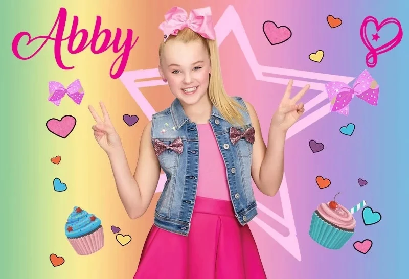 Sxy956 7x5ft Радуга Единорог кекс лук фон на день рождения Jojo Siwa празднование фотография фоны винил 220x150 см