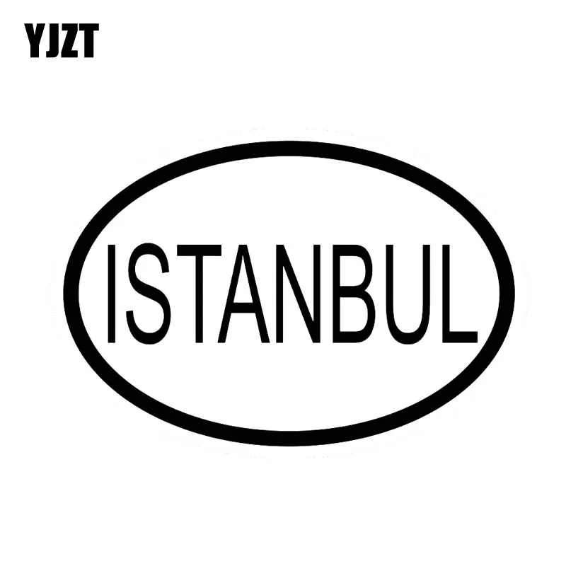 

YJZT 12.8CM*8.6CM ISTANBUL CITY COUNTRY CODE OVAL VINYL DECAL CAR STICKER Black Silver C10-01372