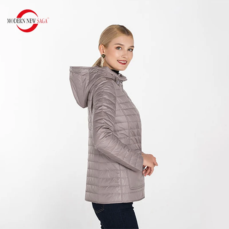 MODERN NEW SAGA 2019 New Autumn Collection Women Short Coat And Jacket Female Slim Cotton Padded Basic Tops Thin Hooded Parkas