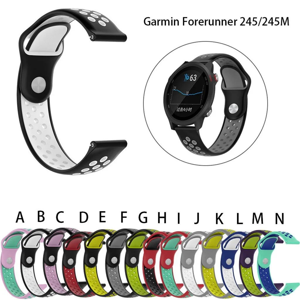 

Soft Silicone Band Wrist Strap 20mm For Garmin Forerunner 245/245M Smart Watch Smart Watch drop shopping Caja de reloj#t3