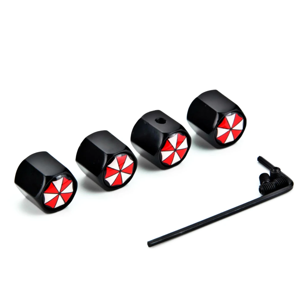 

4Pcs Umbrella Corporation Anti-Theft Car Wheels Valve Caps Covers for Ford Focus Chevrolet Volvo Volkswagen Golf Polo Renault
