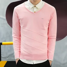 CHENGE 2017 New Men Sweater Autumn Fashion Brand Casual Sweater V-Neck Twill Slim Fit Knitting Mens Sweaters Men Pullover M-3XL