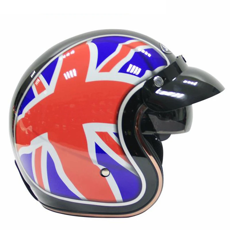 Мотоцикл Jiekai шлем 3/4 с открытым лицом Винтаж Casco мото реактивный скутер