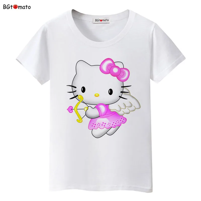 BGtomato hello kitty, милые футболки с героями мультфильмов, женская летняя классная одежда, брендовые Топы хорошего качества, удобные повседневные рубашки - Цвет: 9