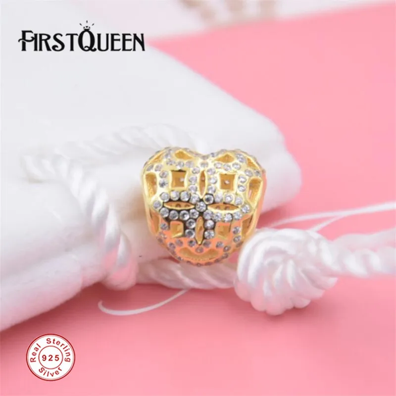 FirstQueen Love & Appreciation, 14K Gold Plated Charm Bead Fits pulseira prata 925 original ...