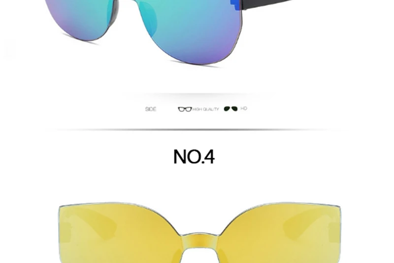 LeonLion Cat Eye Gradient Lens Sunglasses Women Retro One-piece Mirror Rimless Sun Glasses Vintage Travel Eyewear UV400