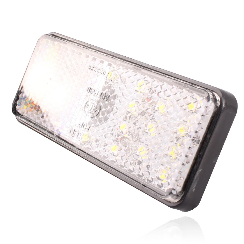 

2pcs Universal LED Reflector White Rear Tail Brake Stop Marker Light For SUV Truck Trailer Motorcycle Car Free Shipping