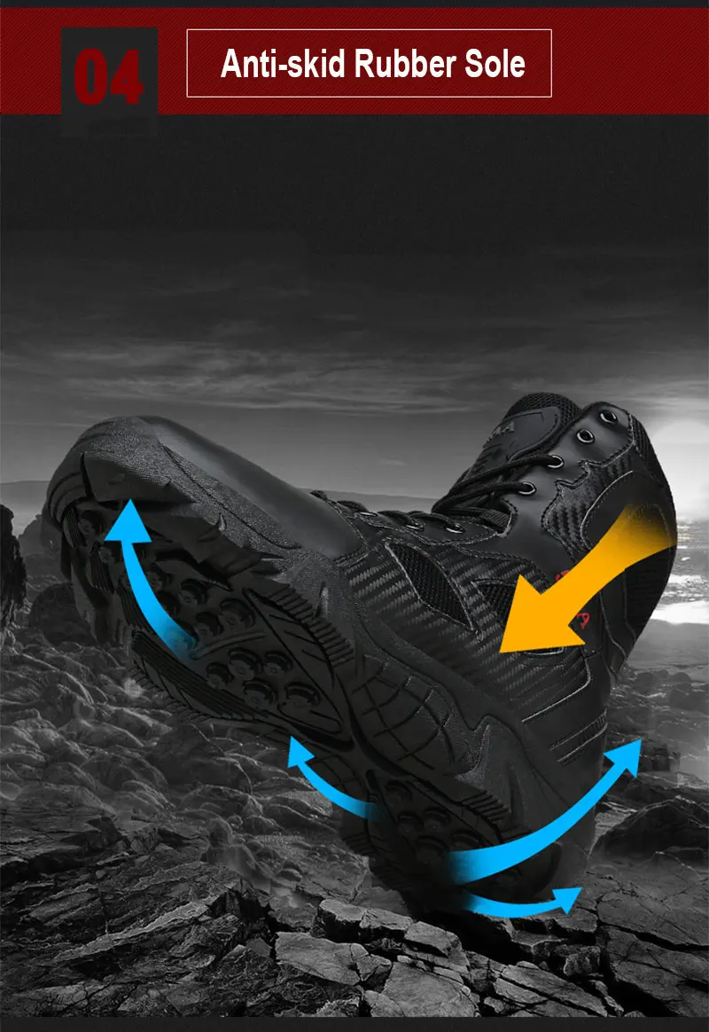 Military Tactical Mens Boots Special Force Leather Waterproof Desert Combat Ankle Boot Army Work Shoes Plus Size 39-47 (8)
