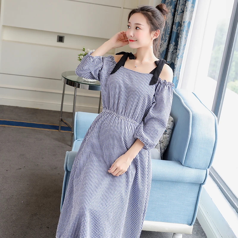 

Autumn Maternity Clothing Formal Pregnancy Dress Lace Maternity Clothes Of Pregnant Women Loose Premama Dresses Black