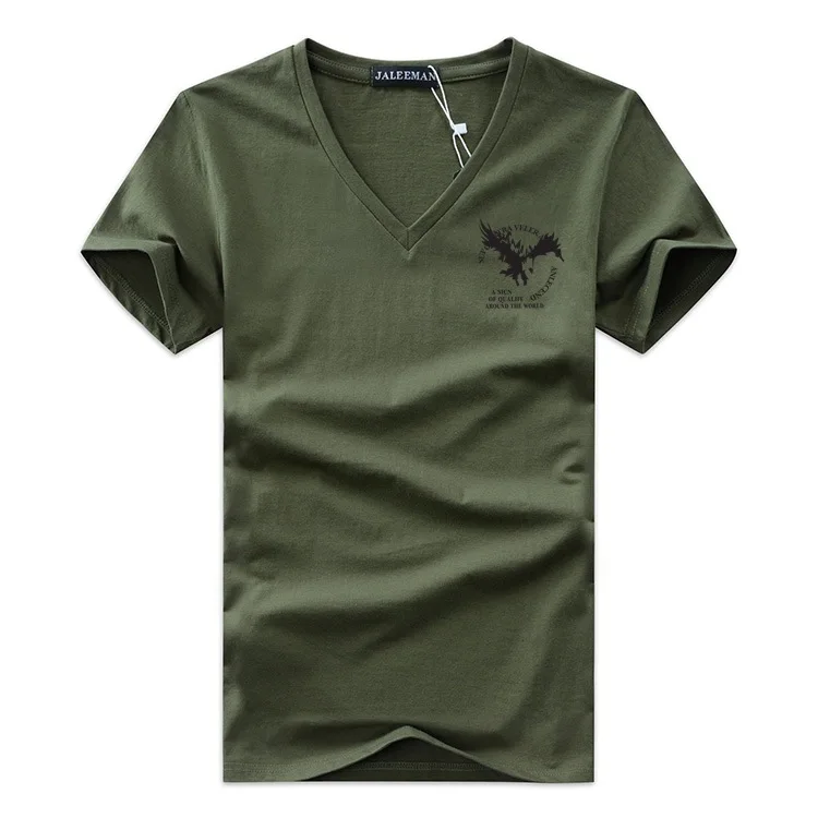 

2018 summer Men Print V neck t shirt cotton short sleeve tops high quality Casual Men Slim Fit Classic Brand t shirts