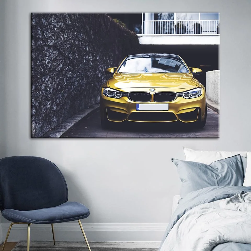 Hd печать домашний декор холст BMW автомобиль живопись стены Искусство Современная