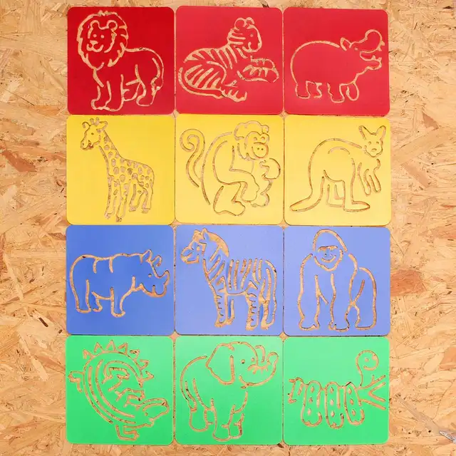 12pcs animal shape zoo oppssed painting children favor drawing