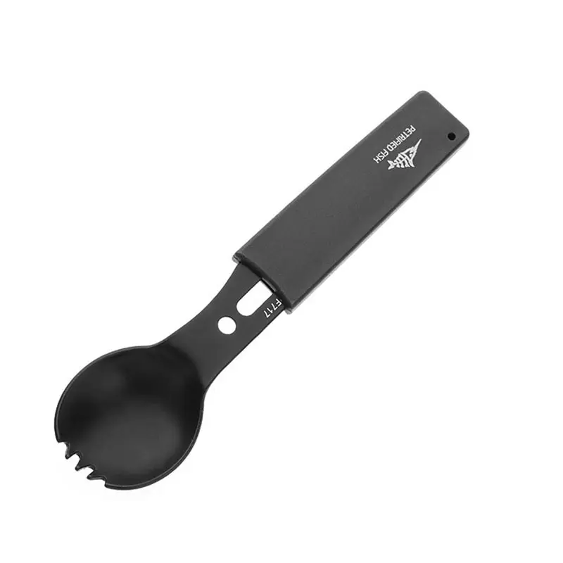 Outdoor Camping Multipurpose Tools Fork Knife Spoon Fork Bottle Opener Tainless Steel Cutlery Hiking Survival Whistle Travel Kit (10)