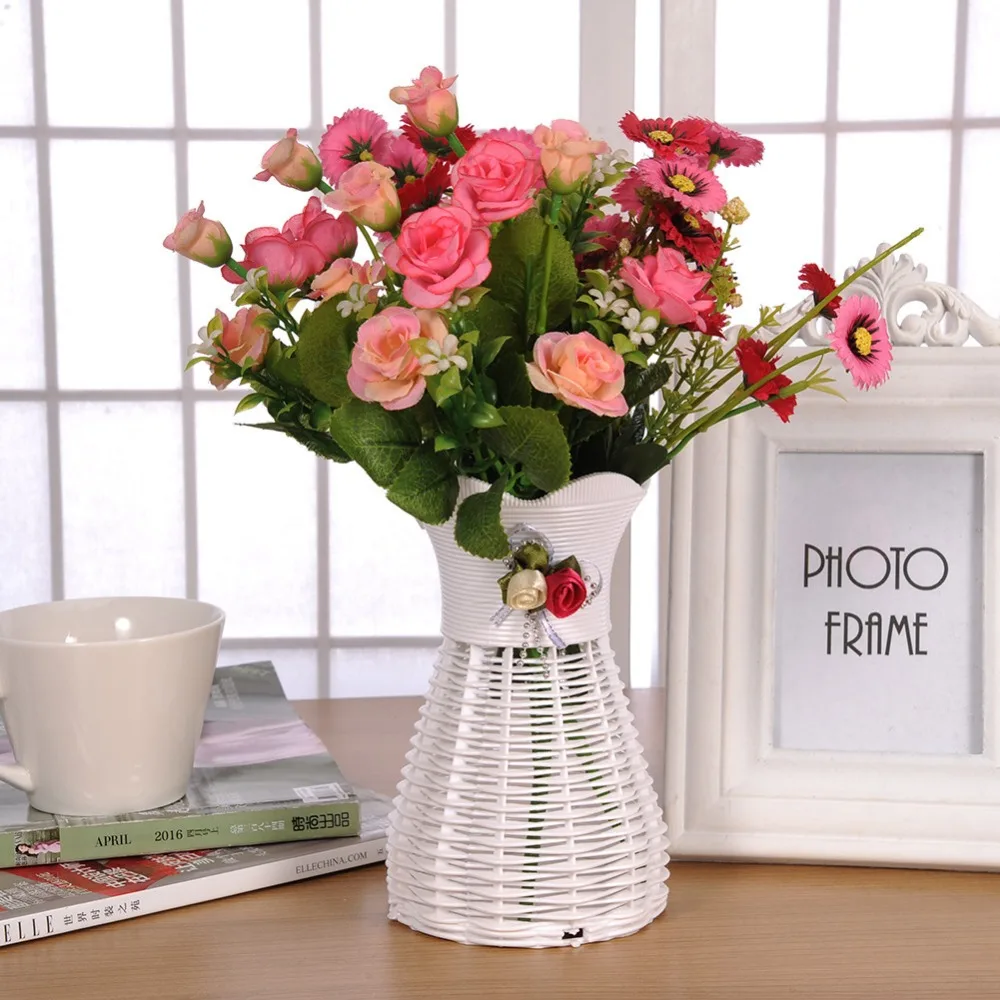 

Artificial Rattan Vase Small Flower Fruit Candy Storage Basket Garden Party Decoration
