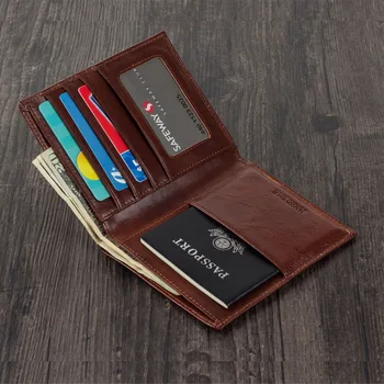 

Simple Travel ID&Document Holder Utility Italian Vegetable tanned Leather Passport Cover Back Brown Red Wine Colors