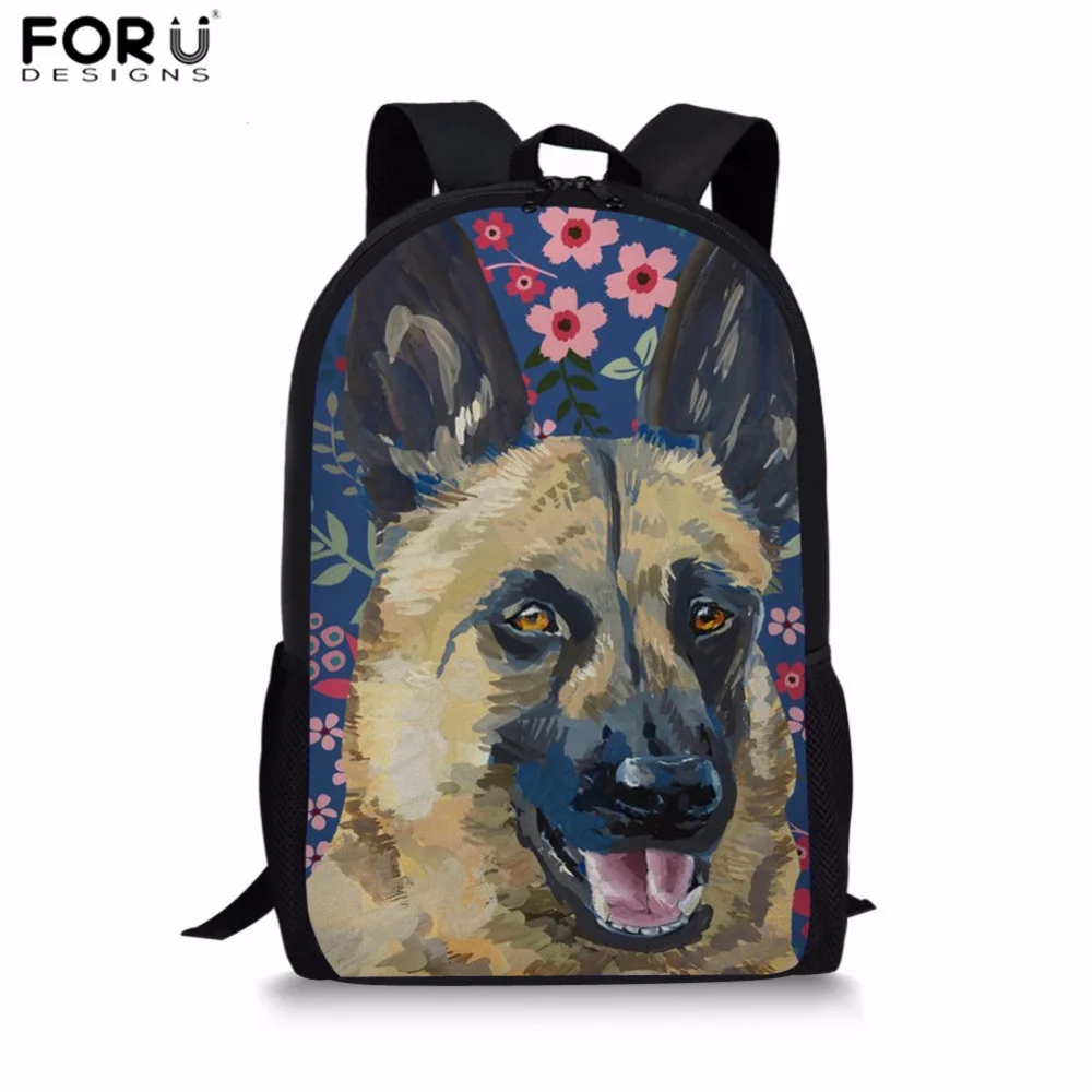 FORUDESIGNS School Backpack for Boys German Shepherd Sweetheart Print