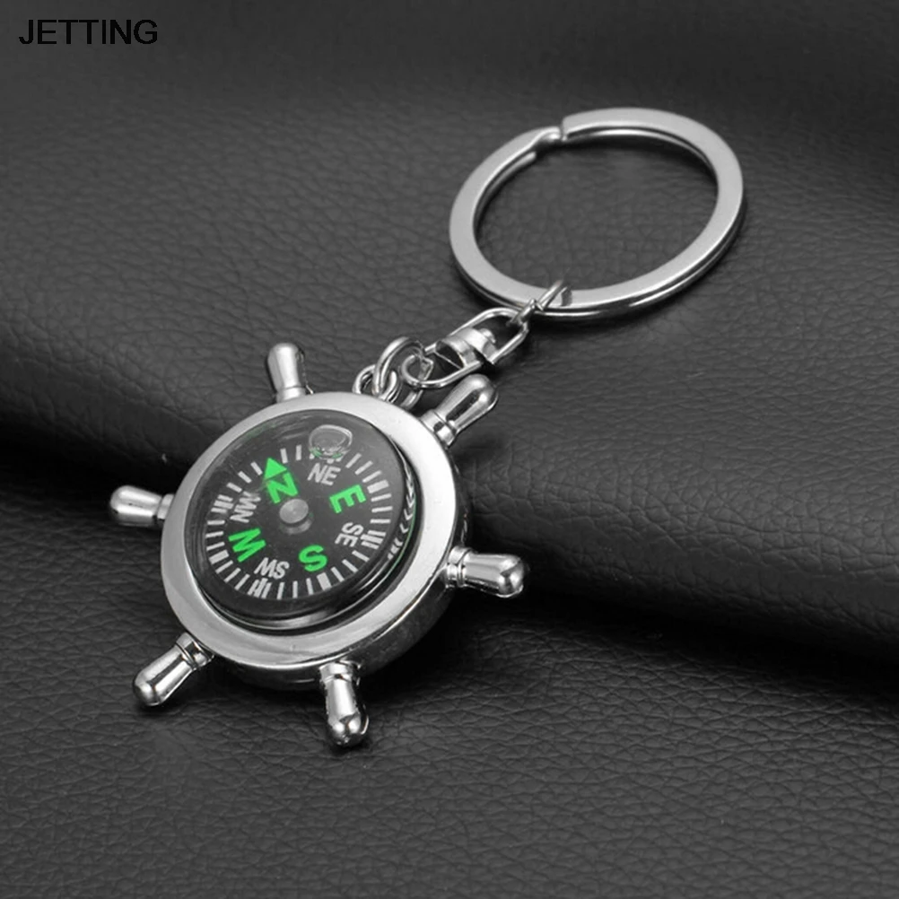 

JETTING 1Pc Unisex Fashion Compass Metal Car Keyring Keychain Key Chain Ring Keyfob Gift Car Styling Accessories Decoration