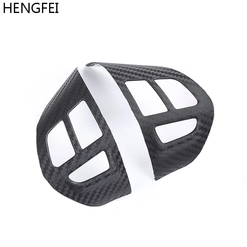 Модификация автомобиля HENGFEI водяной знак полоса Углеродного Волокна Рулевое колесо Кнопка Переключатель Патч наклейка для Lancer EX