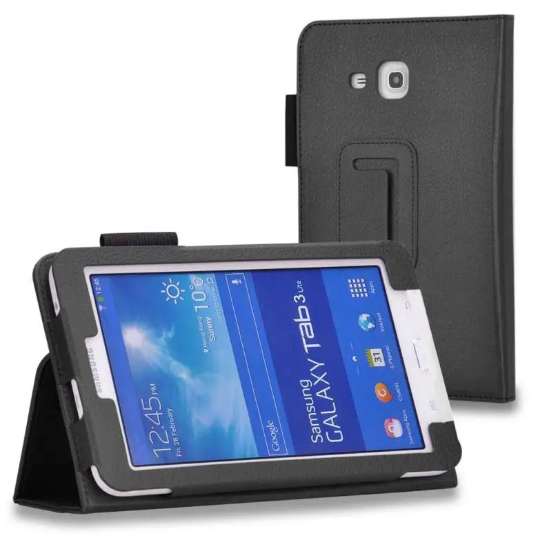 

Case for Samsung Galaxy Tab 3 lite 7.0 T110 T111 T113 T116 Litchi PU Leather Stand cover coquefor Samsung Tab 3 lite 7 case+gift