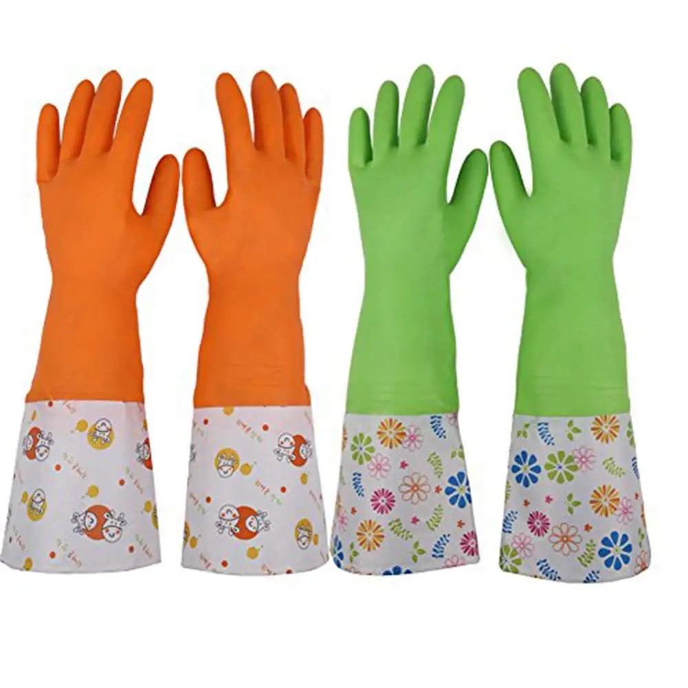 2 Pairs Kitchen Rubber Household Cleaning Gloves,Dishwashing Clean