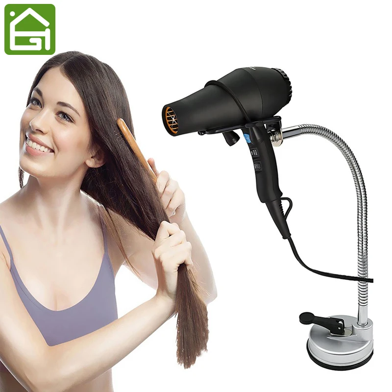 

Hair Dryer Stand Holder Stainless 360 Degrees Rotation Hands Free Hairdryer Holder with Sucker