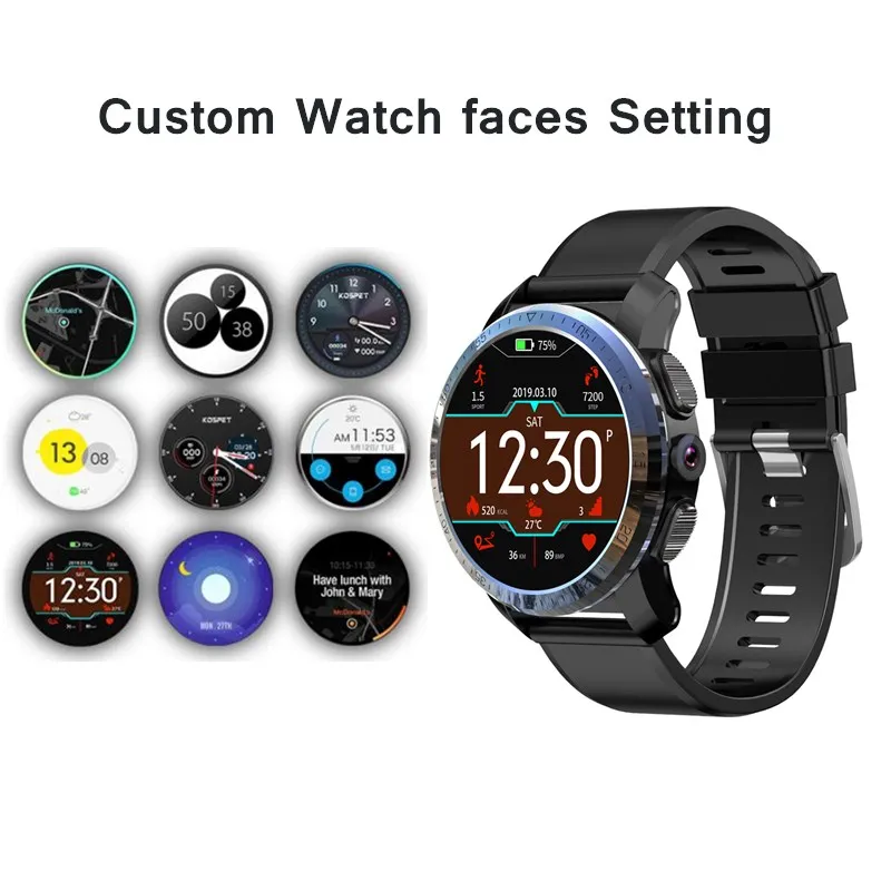  Kospet Optimus/Optimus Pro Smartwatch Phone With GPS Dual System 4G WiFi Android7.1.1 8.0MP Camera 