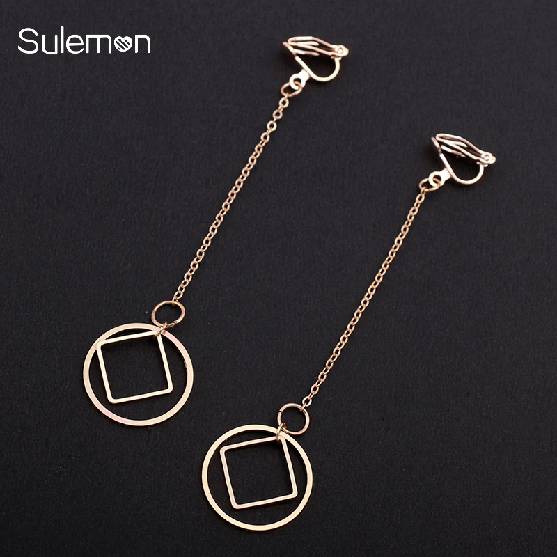 Us 1 54 40 Off Geometric Metal Clip Earrings Without Piercing Women No Ear Hole Earring Rhombus Round Simple Long Jewelry Ce37 In Us 1 54 40 Off Geometric Metal Clip Earrings Without Piercing Women No Ear Hole Earring Rhombus Round Simple Long Jewelry Ce37 In