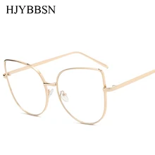 Oversize Для женщин металлический кошачий глаз Очки Рамки Брендовая дизайнерская обувь модные Для мужчин прозрачные линзы глаз Очки Рамки для Для женщин