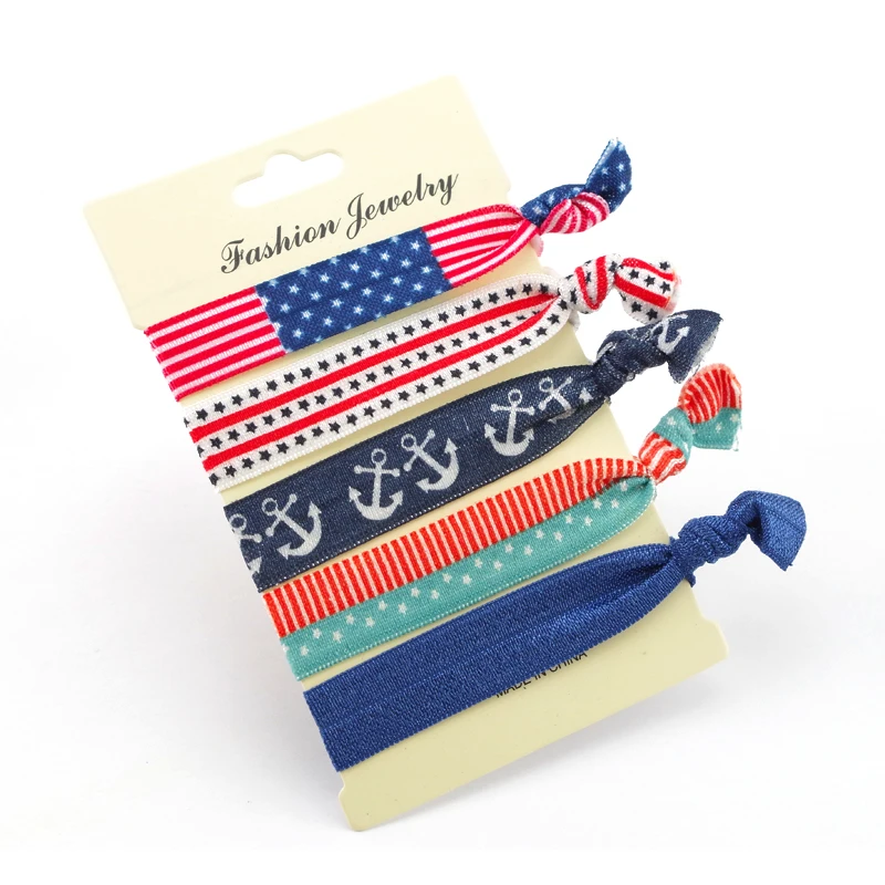 Trendy Summer American Flag Women Hair Accessories Hair bands Jewelry