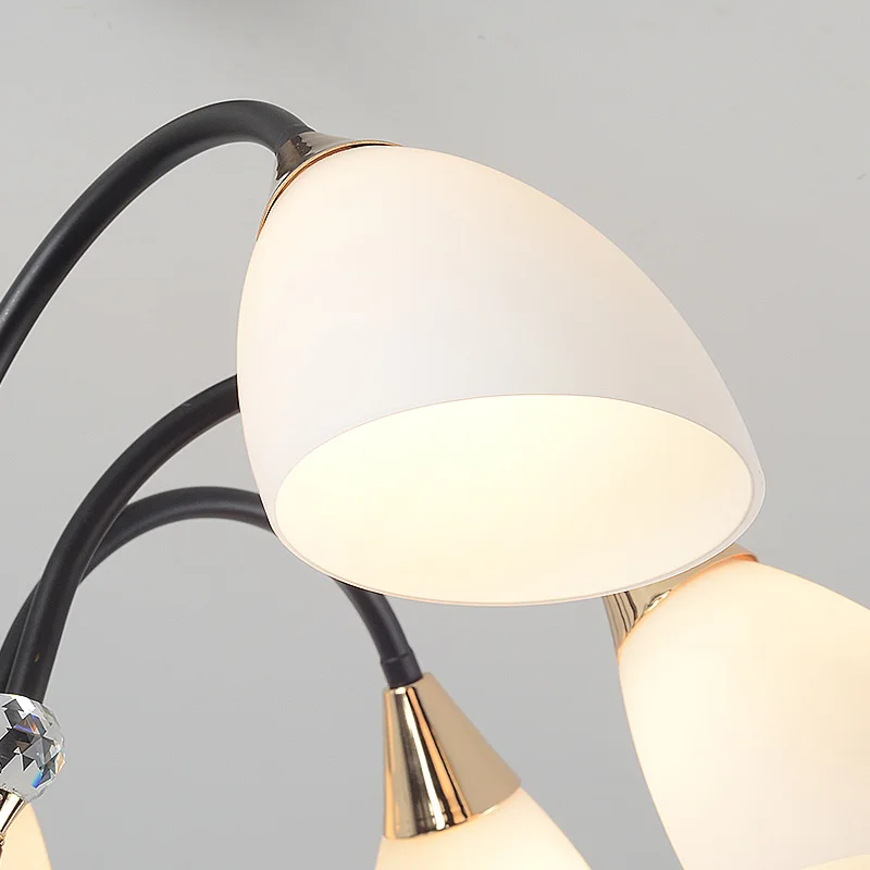 Креативная американская хрустальная люстра для гостиной современный Ресторан светодиодные лампы для спальни стеклянные кованые железные потолочные светильники