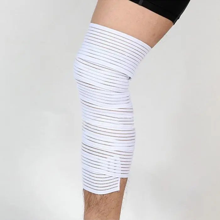 Взрослых эластичные спортивные наколенники ноги стрейч обертывание бандаж повязка Поддержка Баскетбол Футбол Бег безопасность одежда